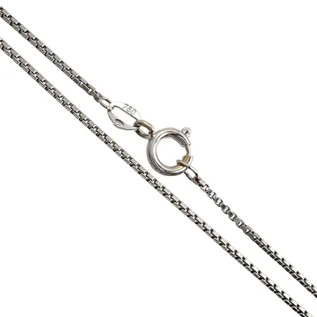 Halskedja Venezia, 18K vitguld, svensk kontrollstämpel, längd 41,5 cm, bredd 1 mm, fint skick Vikt: 2,9 g