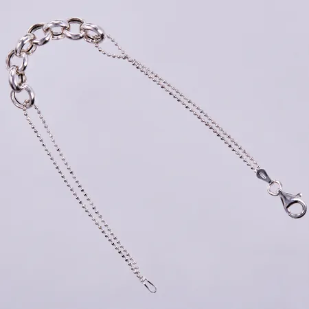 Armband längd ca 18,5cm, bredd ca 7mm, 925/1000 silver Vikt: 4 g