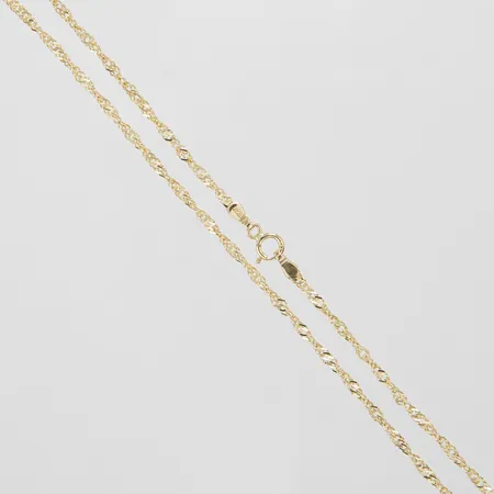 Kedja Singapore, längd 42cm, bredd 2mm, 14K Vikt: 3 g