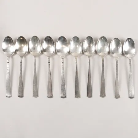 Tio bordsskedar, Rosenholm, GAB, längd ca 18cm, slitage, 830/1000 silver. Vikt: 416,5 g