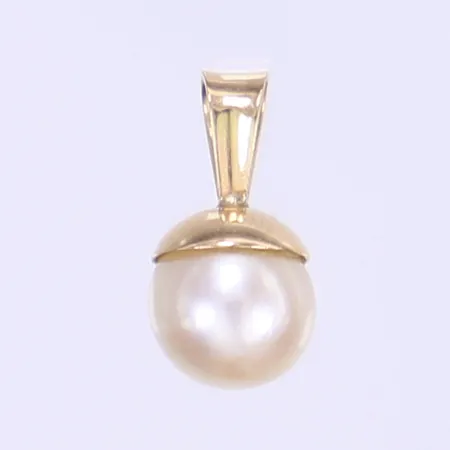 Hänge med odlad pärla höjd 13mm bredd 7mm 14K Bruttovikt: 0,7g Vikt: 0,7 g