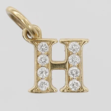 Hänge Engelbert Love Letter Pendant i form av ett H, med briljantslipade diamanter, totalt ca 0,08ct, kvalitet ca TW(G)/VS, höjd 13mm, 18K guld Vikt: 0,8 g