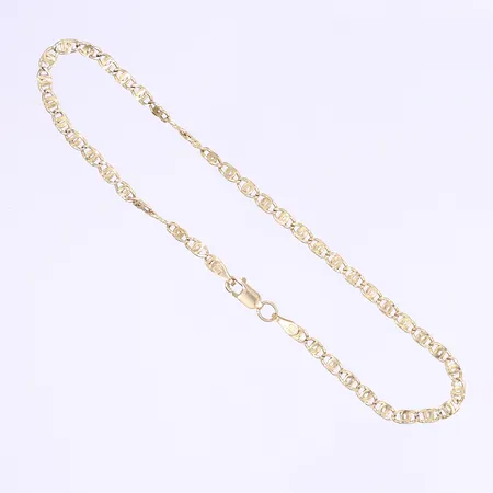 Armband längd 21cm bredd 3mm, Italy 14K Vikt: 1,6 g