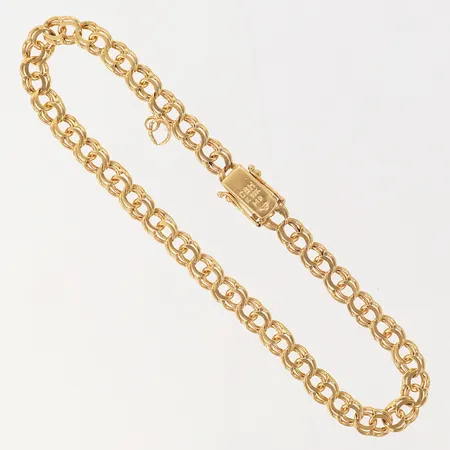 Armband Bismarck med en ögla, längd: 20,5cm, bredd: 5,2mm, 18K  Vikt: 9 g