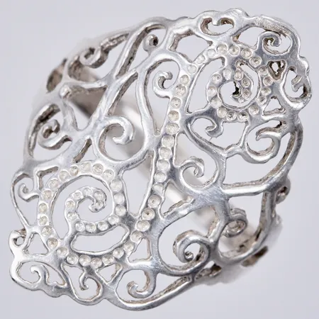 Ring mönstrad, stl: 18½, bredd: ca 2-27mm, 925/1000, silver Vikt: 3,7 g