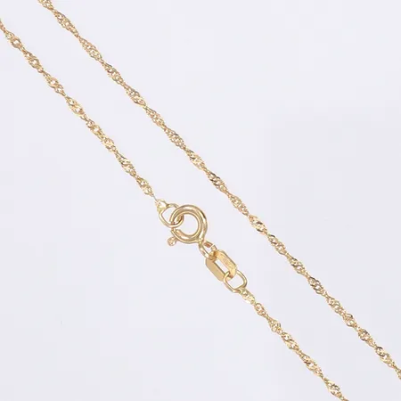 Halskedja Singapore, längd 43cm, bredd 1mm, 18K Vikt: 1,2 g