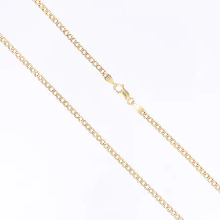 Halskedja pansar 50cm, bredd 2,5mm, ihålig, bucklig, 18K Vikt: 6,8 g