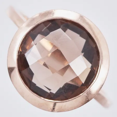 Ring med rökkvarts förgyllt silver stl: 17, bredd: ca 2mm, Ø14mm, silver 925/1000 Vikt: 2,7 g