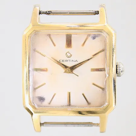 Herrur Certina, doublé, manuell, ref-nr: 4111-005, serie-nr: 4294949, 26x28mm, skadat plexiglas, skadad urtavla, repig, saknar länk/band, inga tillbehör