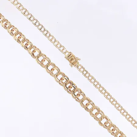 Halscollier doserad Bismarck kistlås längd 43cm bredd 4-7mm 18K  Vikt: 18,2 g