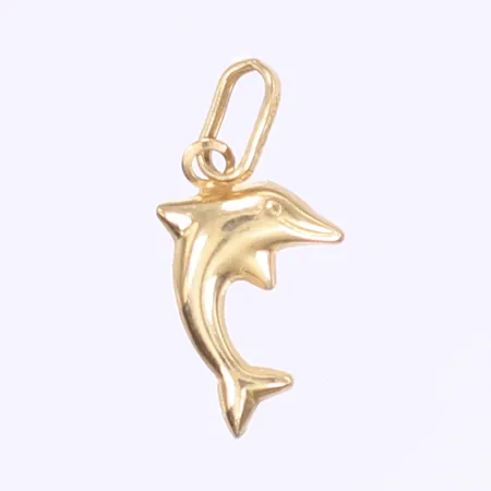 Hänge delfin längd inkl ögla 15mm bredd 8mm 18K Vikt: 0,1 g