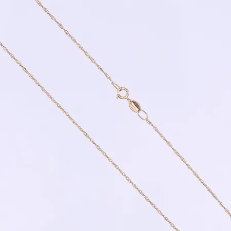 Halskedja Singapore längd 42cm bredd 1mm 18K Vikt: 1,2 g