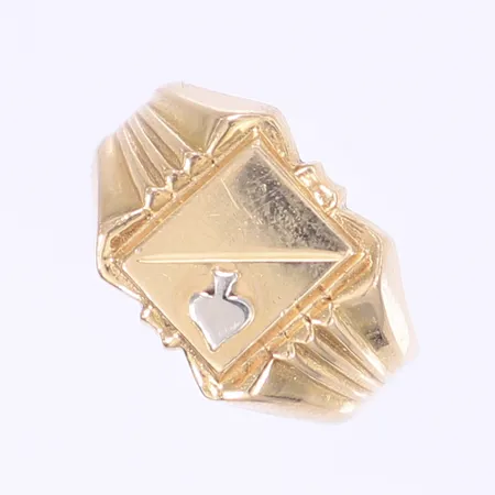 Klackring stl 19½ bredd 3-14mm vitguldsdetalj något missformad skena 18K Vikt: 6,4 g