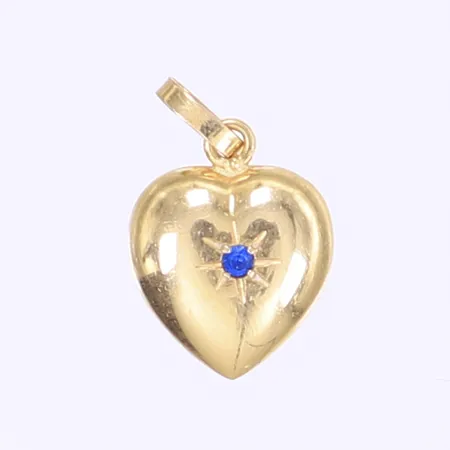 Hänge hjärta med blå sten 19x11mm 18K Vikt: 1,1 g