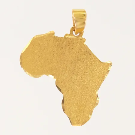 Hänge Afrika, 30x24mm ink ögla, 21K.  Vikt: 2,9 g