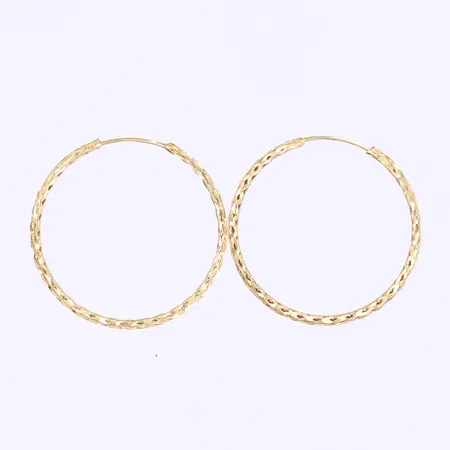 Ett par örhängen creoler Ø30mm bredd 2mm 14K Vikt: 1,4 g