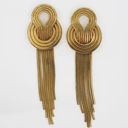 Ett par örhängen Lara Bohinc Saturn Earrings, gulmetall, höjd 115mm, bredd 32mm, med dustbag samt kartong