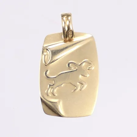 Hänge stenbocken, längd inkl ögla 25mm, bredd 15mm, 14K Vikt: 0,8 g