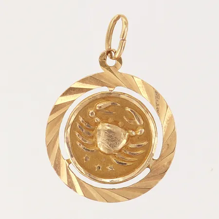 Hänge Kräftan, 25x19mm, klippt ögla, 14K  Vikt: 1,6 g