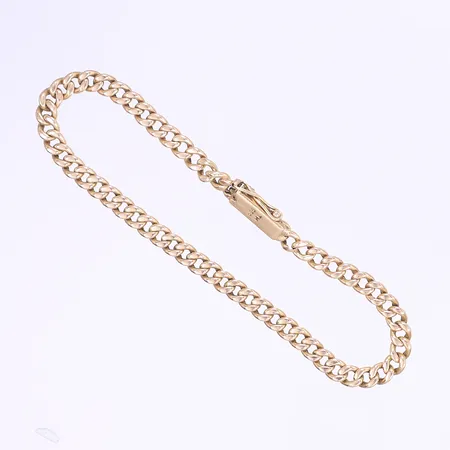 Armband pansar 19cm bredd 4mm ihålig mycket sliten 14K Vikt: 6,1 g