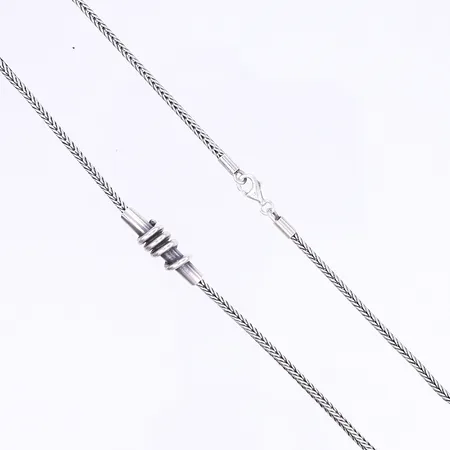 Halscollier 43cm, bredd 2-7mm, silver 925/1000 Vikt: 14,5 g