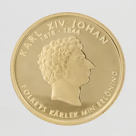 8 Medaljer, Konungaätten Bernadotte, nr 029, i trächatull, 18K guld Vikt: 68,8 g