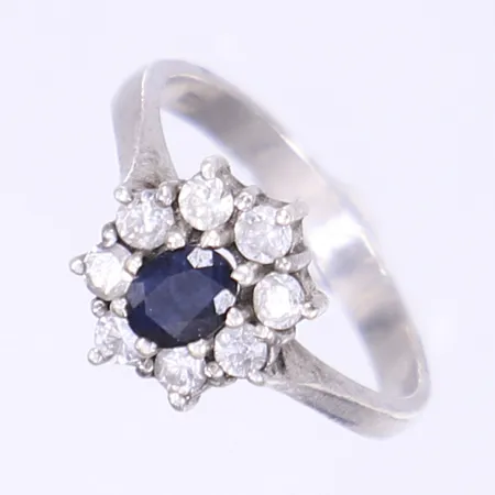 Ring med blå och vita stenar stl 17¼ bredd 2-11 925/1000 Vikt: 3,1 g