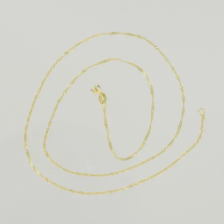 Halskedja singapor, längd 45,5 cm, defekt lås, 21K Vikt: 1,3 g