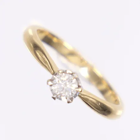 Enstensring med diamant 1x ca 0,20ct stl 16¾ bredd 2-5mm 18K Vikt: 2,9 g