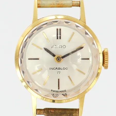 Damur Aero, 18K, manuell, Ø 20mm, boett-nr: 779616, saknar länk/band, går ej, 18K Bruttovikt: 8,1g