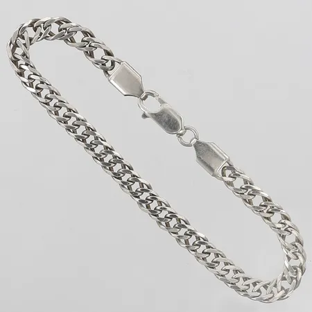 Armband dubbel Pansarlänk, längd 18½cm, bredd 5mm, silver 925/1000 Vikt: 8,3 g