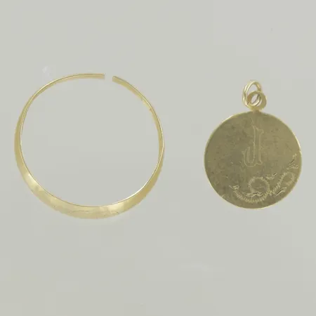 Div guld, defekt/gravyr, 18K Vikt: 2,2 g