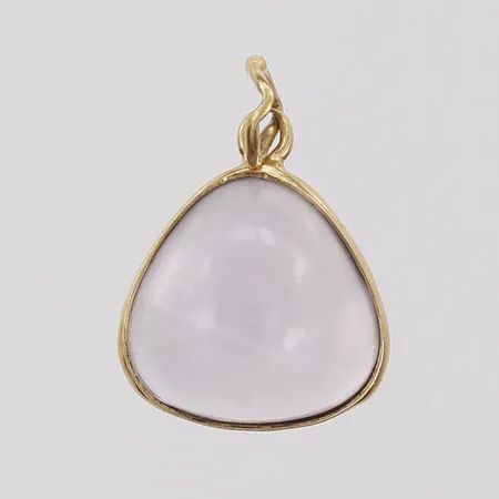 Berlock med lila sten, längd inkl. ögla: 11mm, bredd: 10mm, 18K guld, bruttovikt: 0,8g