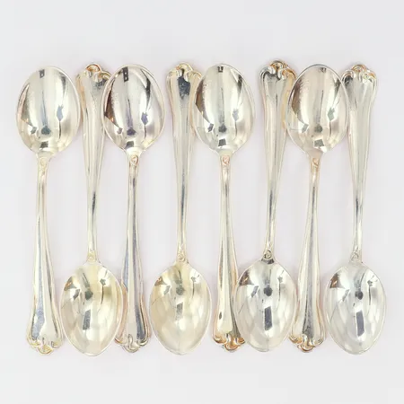 Mockaskedar 8st, modell Symfoni, längd: 9,5cm, MEMA, silver 830/1000 Vikt: 60,8 g