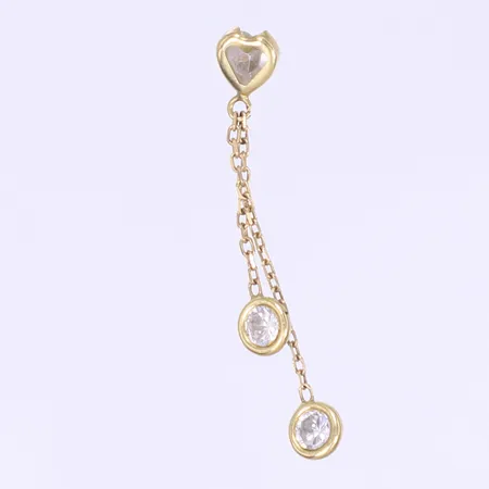 Hänge med vita stenar längd 50mm defekt 14K Bruttovikt: 0,8g Vikt: 0,8 g