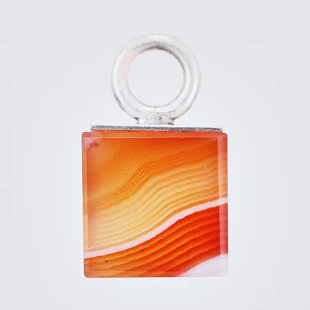 Hänge med Agat, längd: ca 1,7cm, bredd: ca 11mm, 925/1000, silver Vikt: 4,1 g