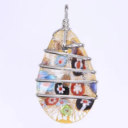 Hänge plast och vitmetall, 77x41mm