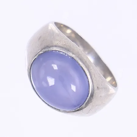 Ring med blå sten stl 14¾ bredd 5-10mm svenska stämplar silver 830/1000 Vikt: 3,3 g