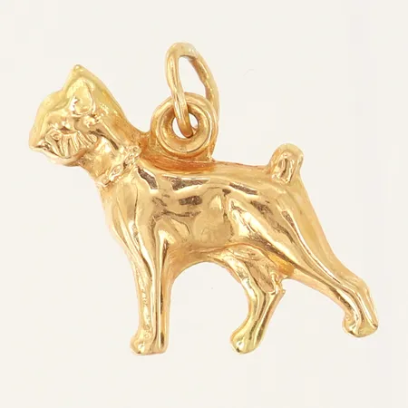 Hänge hund, längd 18mm inkl ögla, bredd 13,5mm, 18K Vikt: 1,4 g