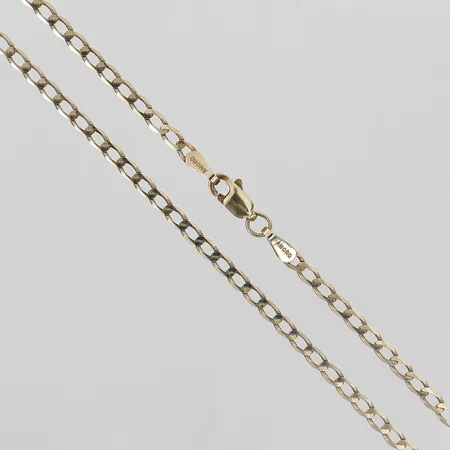 Kedja manglad Pansarlänk, längd 57cm, bredd 3mm, 10K guld Vikt: 3,9 g