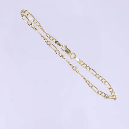 Armband Figaro längd 19cm bredd 3mm 14K Vikt: 1,7 g