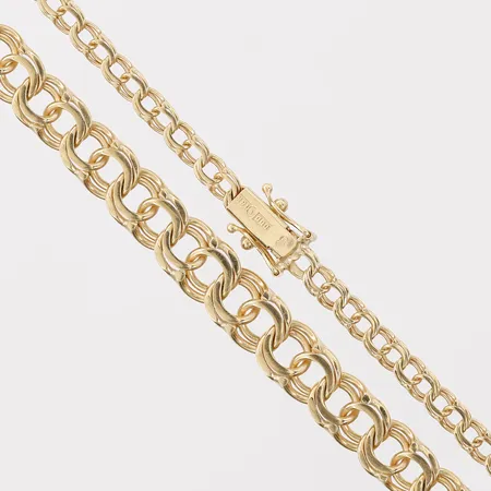 Collier doserad Bismarck, längd 42cm, bredd 3-7mm, 18K guld Vikt: 15 g