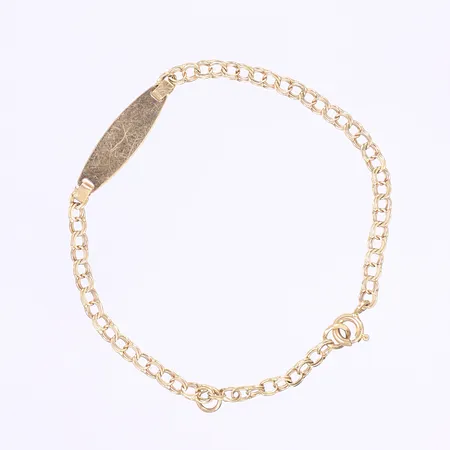 Armband Bismarck med bricka längd 15,5cm bredd 3-6mm 18K Vikt: 2,3 g