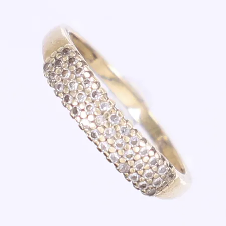 Ring med vita stenar stl 18 bredd 1-4mm sliten 14K Vikt: 2,1 g