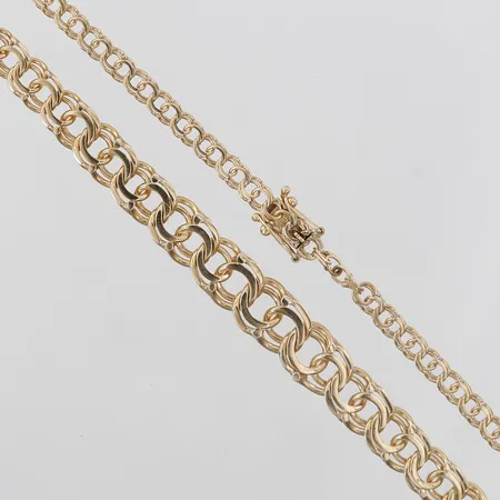 Kedja doserad Bismarck, 47,5cm, bredd 4-10mm, 14K Vikt: 20,9 g