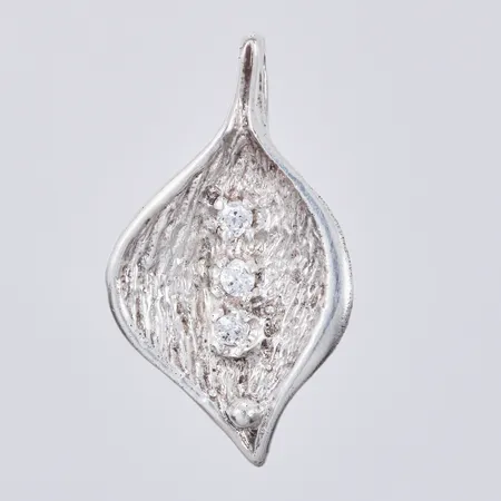 Hänge med vita stenar, längd: ca 3cm, bredd: ca 17mm, 830/1000, silver