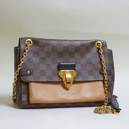 Axelväska, Louis Vuitton, Vavin Chain Wallet, Damier ebene, Cannvas, 17 x 9 x 26cm, slitna metalldetaljer, dustbag, kvitto Stockholm 28/5 2020