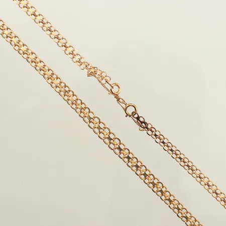 Collier doserad X-länk, längd 47,5cm, bredd 4,8-6,4mm, säkerhetskedjor, 18K  Vikt: 14,6 g