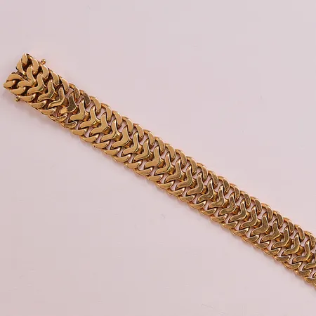 Armband Fiskbenslänk, 17cm, bredd:12mm, 18K 36,4g.