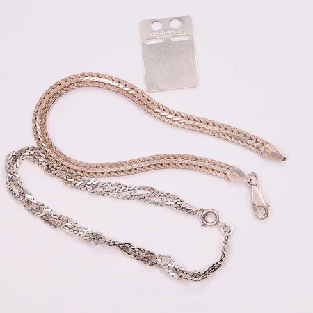 2 Armband, 1 id-bricka, defekt/gravyr, 830/1000 Silver 13,1g.